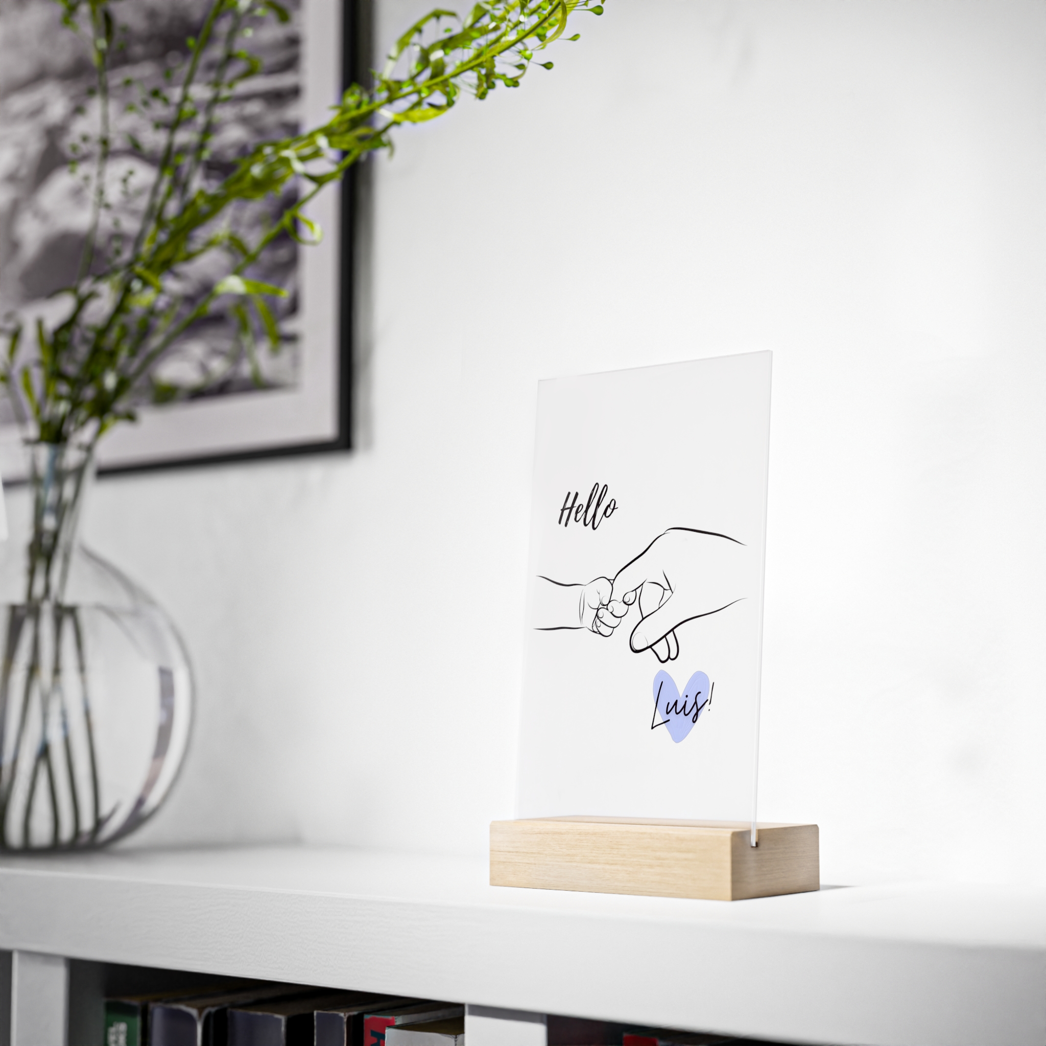 Personalisiertes Acrylglas Hello Ansicht 2 von AK-MADEWITHLOVE