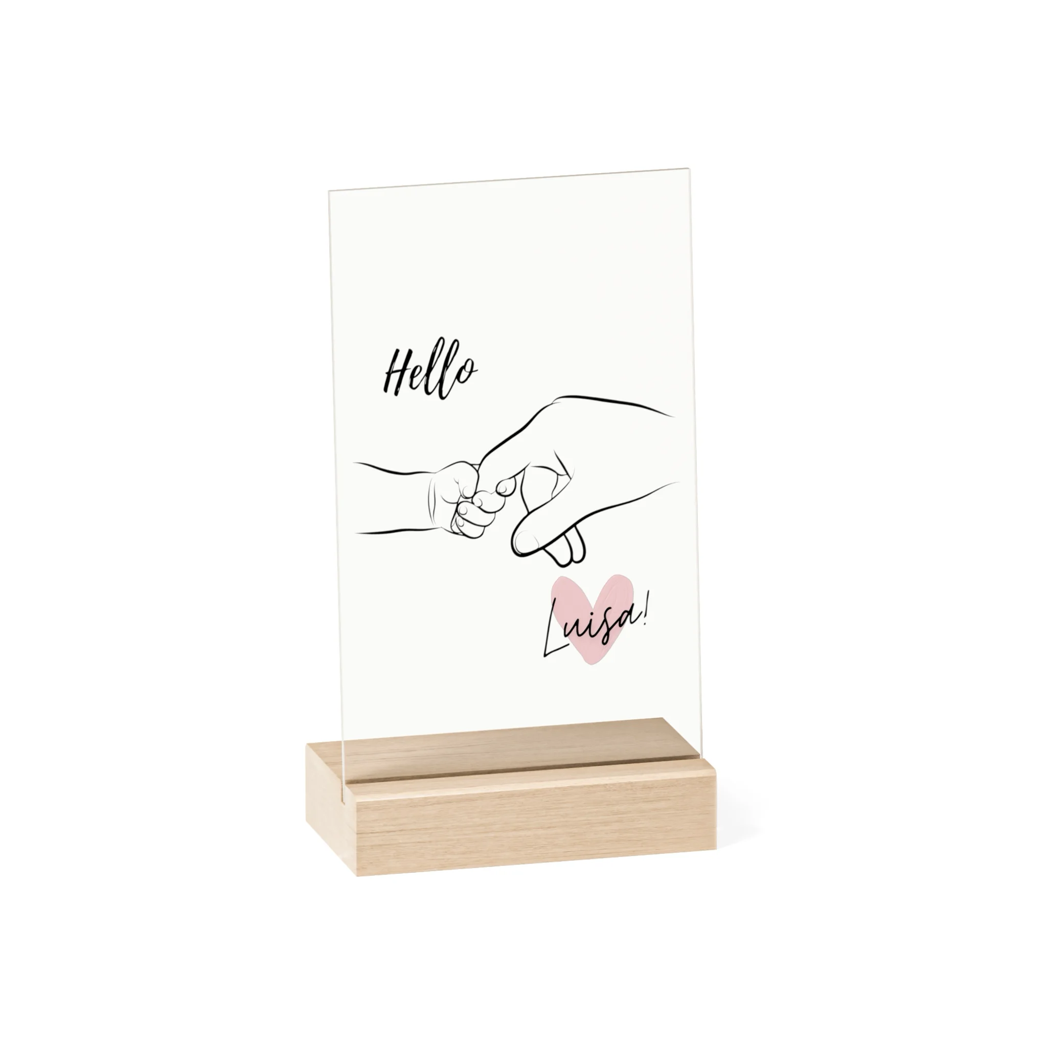 Personalisiertes Acrylglas fuer Maedchen mit Geburtsdaten von AK-MADEWITHLOVE