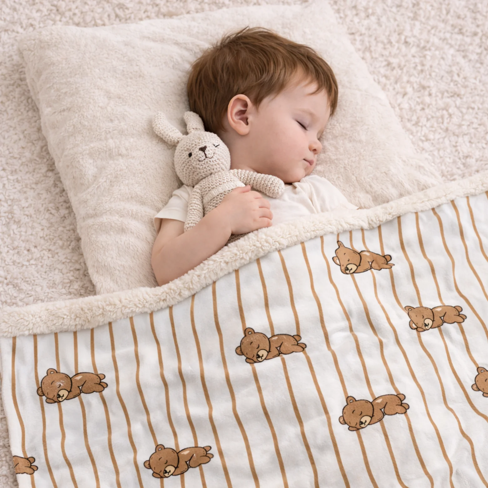 Baby mit kuschelig weicher Babydecke Baer von AK-MADEWITHLOVE