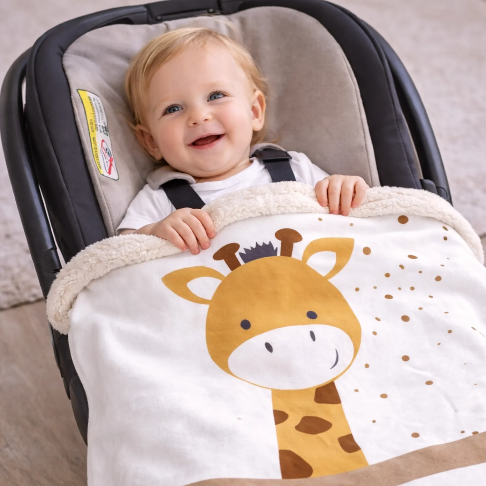 Babydecke Giraffe in der Babyschale von AK-MADEWITHLOVE