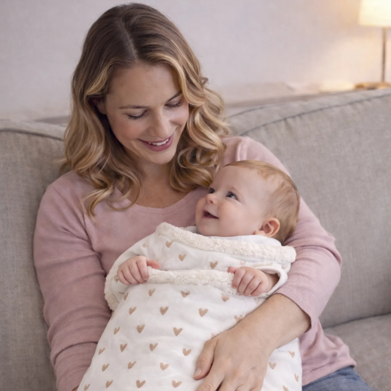 Babydecke Herzen - Weiche Kuscheldecke fuer Babys von AK-MADEWITHLOVE