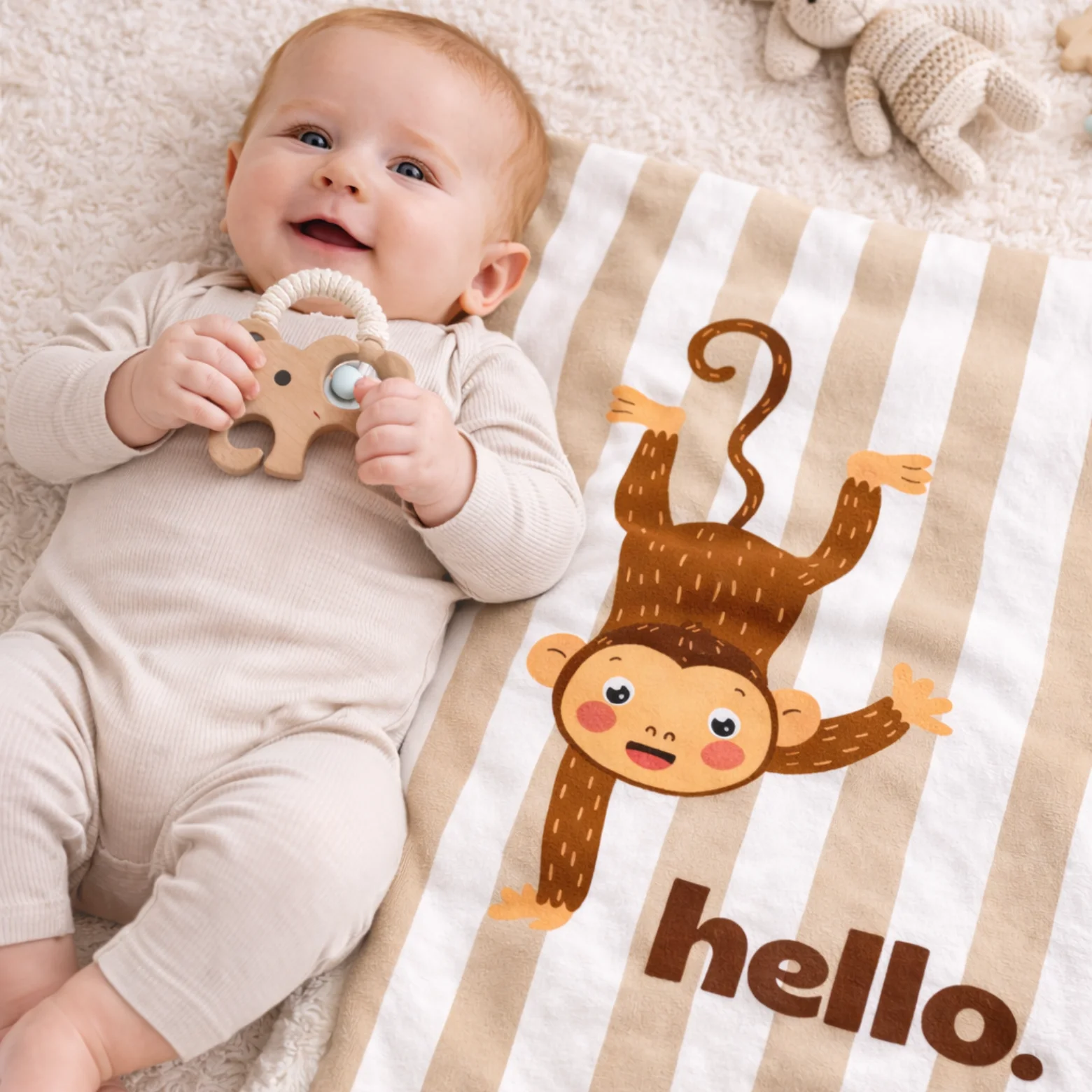 Babydecke Hello - Weiche Kuscheldecke fuer Babys von AK-MADEWITHLOVE