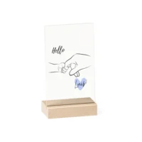 Personalisiertes Acrylglas Hello mit Geburtsdaten von AK-MADEWITHLOVE