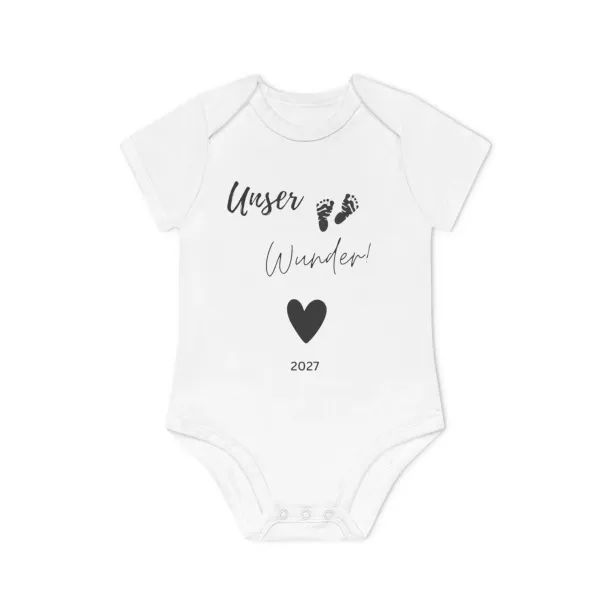 Baby-Body Unser Wunder - Geschenk zur Geburt von AK-MADEWITHLOVE
